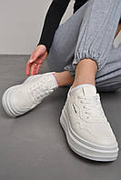 Кроссовки женские белого цвета на шнуровке 176760L