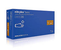 Перчатки нитриловые Mercator Medical Nitrylex Basic XL Синие 100 шт (00-00000060) XE, код: 8246347
