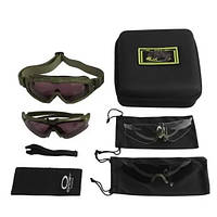 Защитные тактические очки и маска 2 в 1 Oakley Si Ballistic M Frame олива.woodland