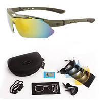 Солнцезащитные очки с поляризацией Oakley olive 5 линз One siz+.woodland