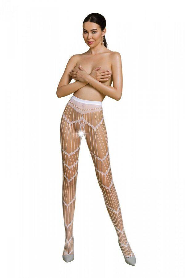 Ажурні колготки-бодістокінг білого кольору Passion ECO Talla, фото 1