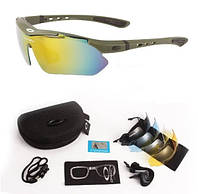 Солнцезащитные очки с поляризацией Oakley olive 5 линз One siz+.woodland