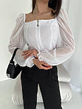 Блуза з шифоновими рукавами 59545, фото 2
