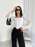 Блуза з шифоновими рукавами 59545, фото 3