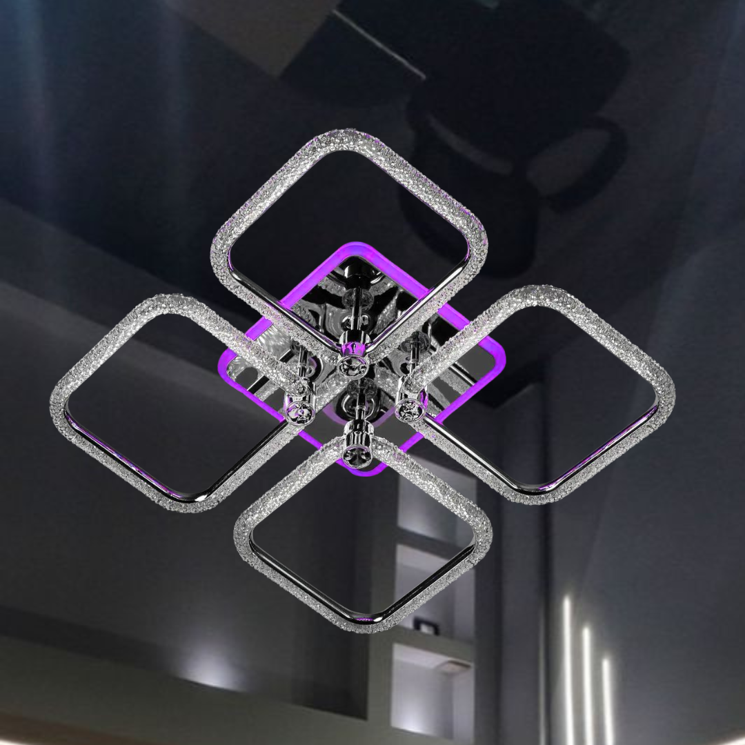 Люстра Led з підсвіткою SVET 96W до 20 кв.м колір Хром SC-2117/4C CR PK/BU/PL
