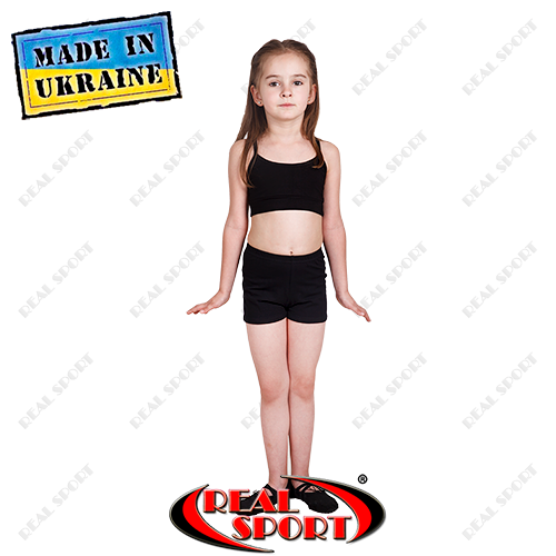 Дитячі шорти для танців і гімнастики чорні GM080001 (бавовна, р-р 1-4, зріст 98-146 см)