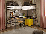Ліжко горище двоярусне FLY DUO Горище МК. Двоповерхове ліжко в дитяче з металу