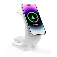 Бездротова зарядна станція T17 RGB 3в1 Light Magnetic Wireless Charger, фото 3