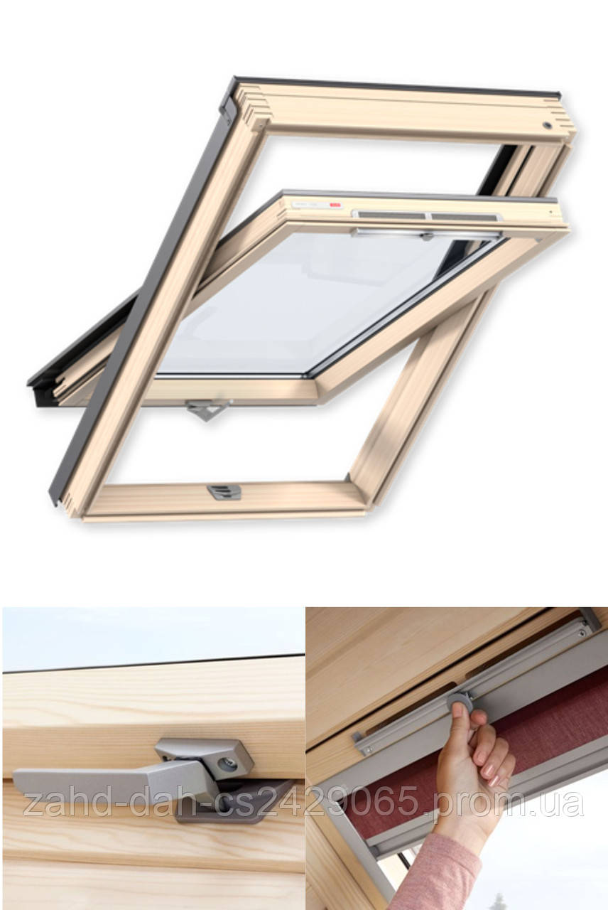 Мансардні вікна VELUX OPTIMA GZR 3050B MR06 (780х1180) + Водонепроникний комір (780х1180)