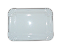 Тарілки паперові KOZA Style прямокутні білі ламіновані 15х21см 100шт/уп