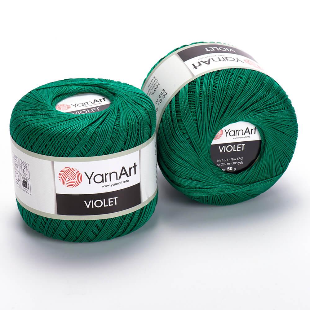 Пряжа бавовняна YarnArt Violet, Зелений №6334, 50 г, 282 м Ярнарт Віолет (ірис), нитки для в’язання
