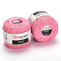 Пряжа хлопковая YarnArt Violet, Розовая орхидея №6313, 50 г, 282 м Ярнарт Виолет (ирис), нитки для вязания