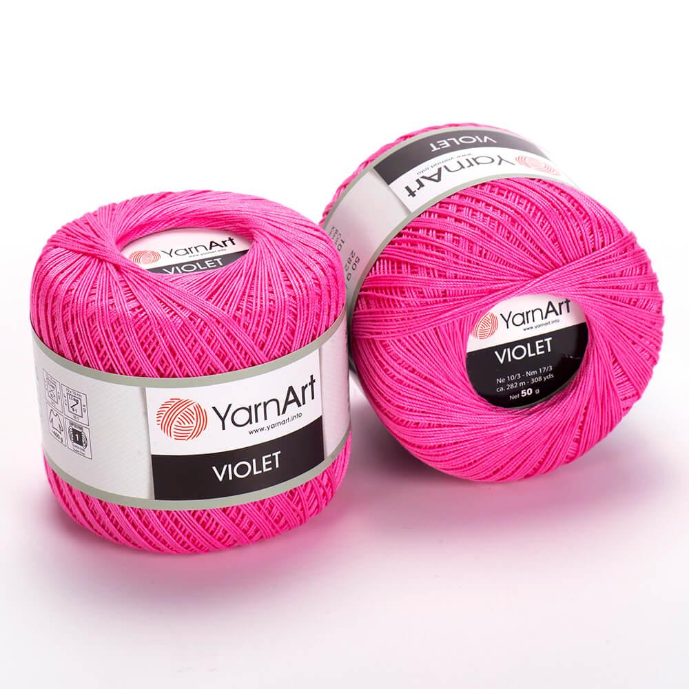 Пряжа бавовняна YarnArt Violet, Рожевий фламінго №5001,50г,282м Ярнарт Віолет,нитки для в’язання