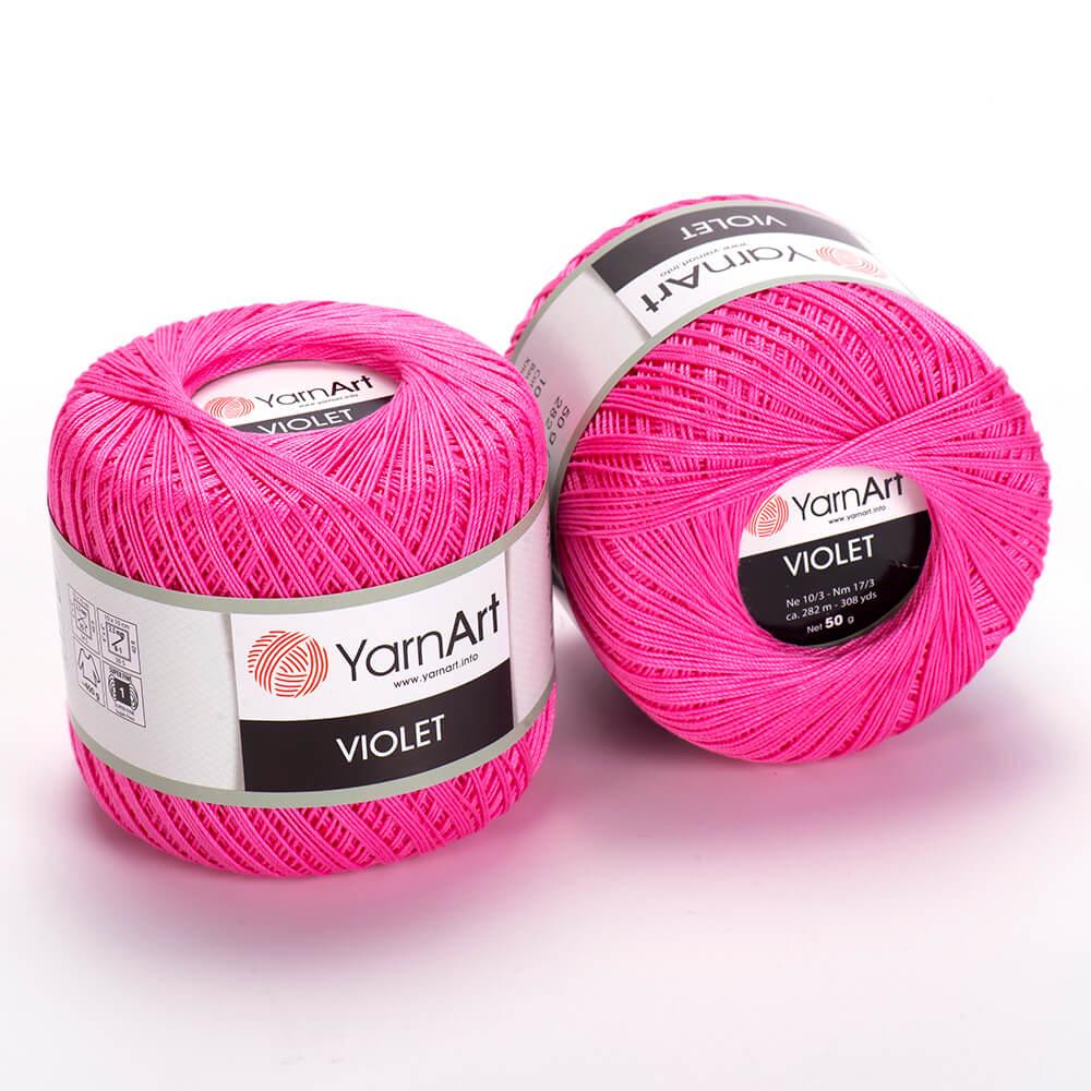 Пряжа хлопковая YarnArt Violet, Розовый фламинго №5001, 50 г, 282 м Ярнарт Виолет (ирис), нитки для вязания - фото 1 - id-p2152933979