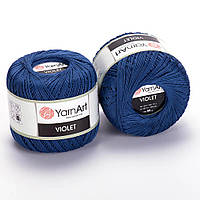 Пряжа хлопковая YarnArt Violet, Синий №154, 50 г, 282 м Ярнарт Виолет (ирис), нитки для вязания