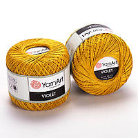 Пряжа хлопковая YarnArt Violet, Золото №4940, 50 г, 282 м Ярнарт Виолет (ирис), нитки для вязания