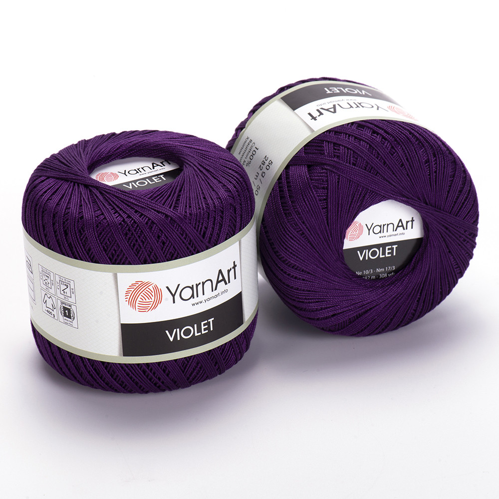 Пряжа бавовняна YarnArt Violet, Темно ліловий №5550,50г,282м Ярнарт Віолет(ірис),нитки для в’язання