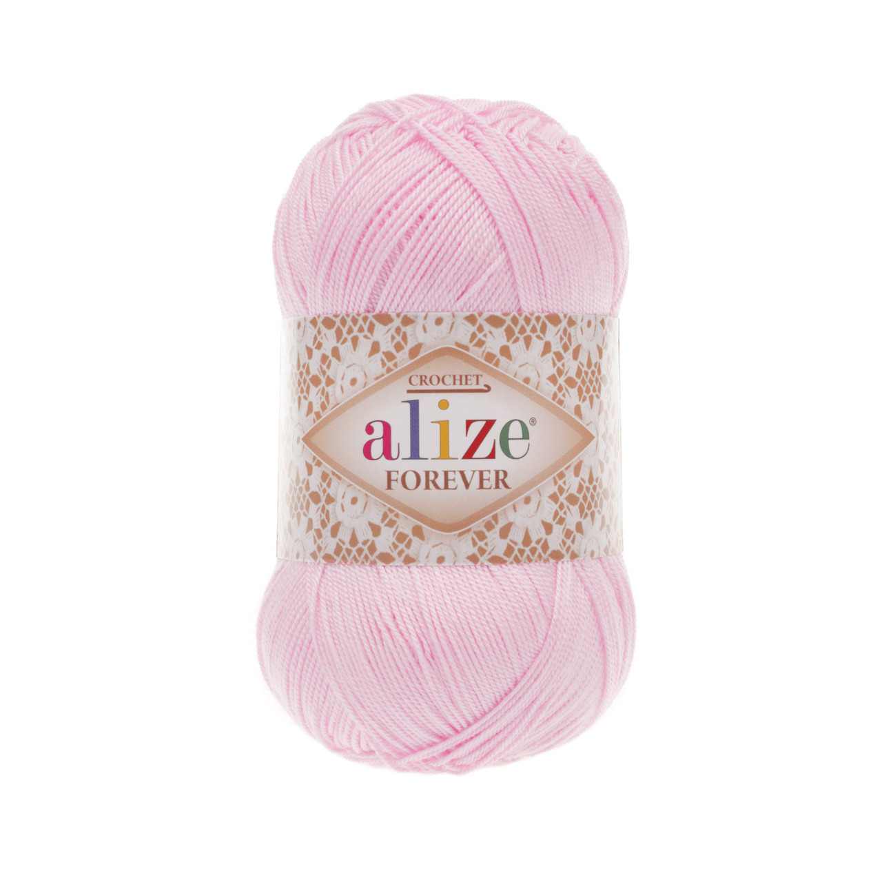 Пряжа акрилова Alize Forever Рожева орхідея №185, 50 г, 300 м, Алізе Форевер, нитки для в’язання