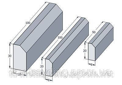 Бордюры дорожные железобетонные БР 100-20-8 купить бордюры ЖБИ супер цена. Доставка по Украине. - фото 1 - id-p397300680