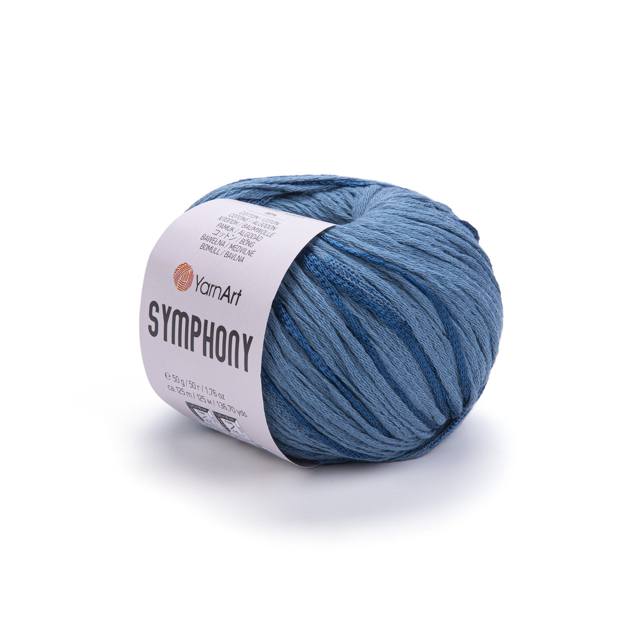 Пряжа бавовняна YarnArt Symphony, Джинс №2109, 50 г, 125 м Ярнарт Симфония, нитки для в’язання