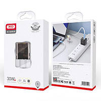 Зарядное устройство для быстрой зарядки XO CE05 |USB+Type-C/PD 30W+QC3.0 18W| Черный