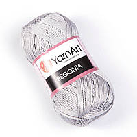 Пряжа хлопковая YarnArt Begonia, Серый №4920, 50г, 169м Ярнарт Бегония, нити для вязания
