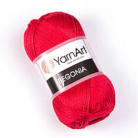 Пряжа хлопковая YarnArt Begonia, Красный №6328, 50г, 169м Ярнарт Бегония, нити для вязания