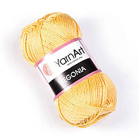 Пряжа хлопковая YarnArt Begonia, Жолтый №4653, 50г, 169м Ярнарт Бегония, нити для вязания
