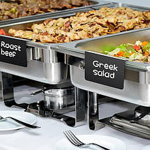 Табличка-цінник L 80*120 мм (10шт/упаковка) вертикальна, пластик для крейдяного маркера, Чорний цінник (1029), фото 5