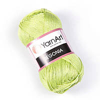 Пряжа хлопковая YarnArt Begonia, Салат №5352, 50г, 169м Ярнарт Бегония, нити для вязания