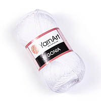 Пряжа хлопковая YarnArt Begonia, Белый №1000, 50г, 169м Ярнарт Бегония, нити для вязания