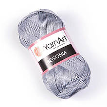 Пряжа бавовняна YarnArt Begonia, Сірий No5326, 50 г, 169 м Ярнарт Бегонія, нитки для в'язання