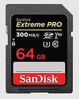 SanDisk Карта памяті 64GB Sdxc C10 UHS-II U3 V90 R300/W260MB/s Extreme Pro