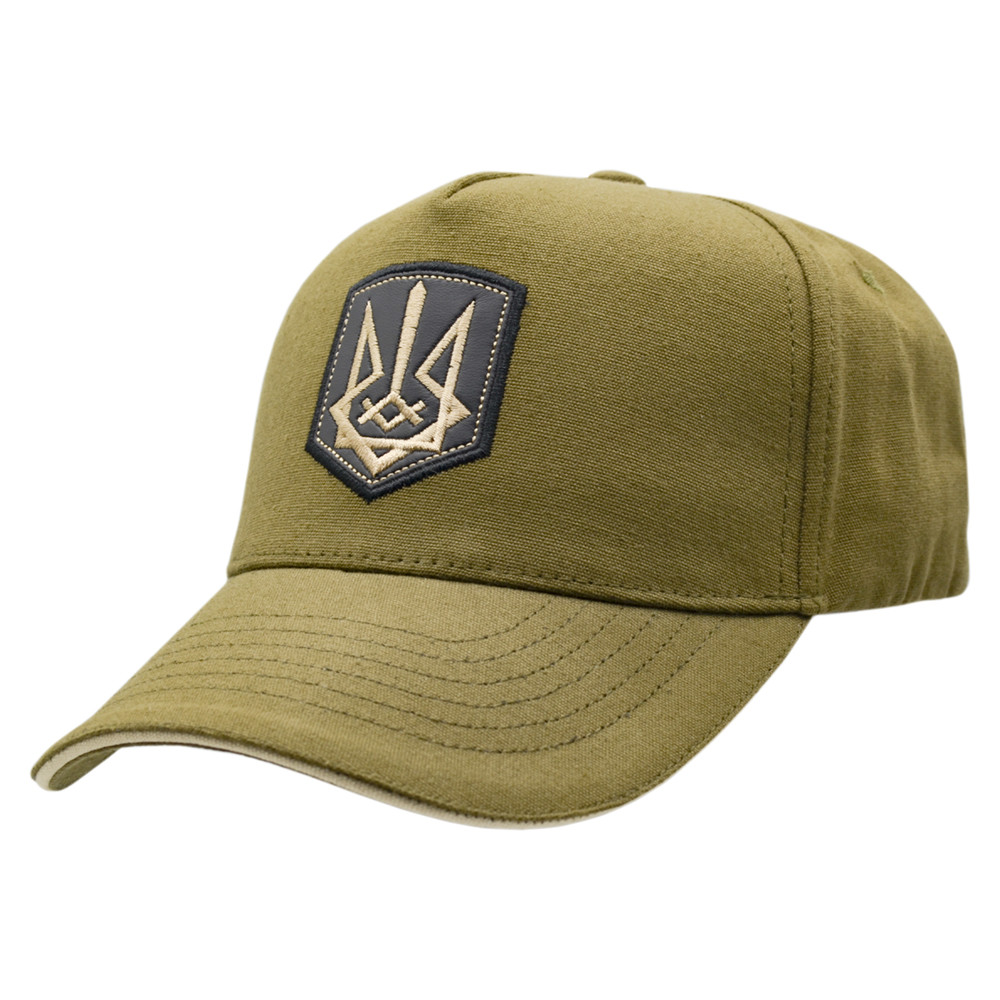 Бейсболка оливкова з патчем (uacp-002) Тризуб