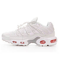 Женские кроссовки Nike Air Max TN Plus Lace Utility White Safety Orange FJ4232-100 белые найк аир макс тн плюс