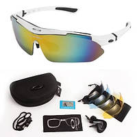 Солнцезащитные очки с поляризацией белые 5 линз тактические oakley One siz+.woodland