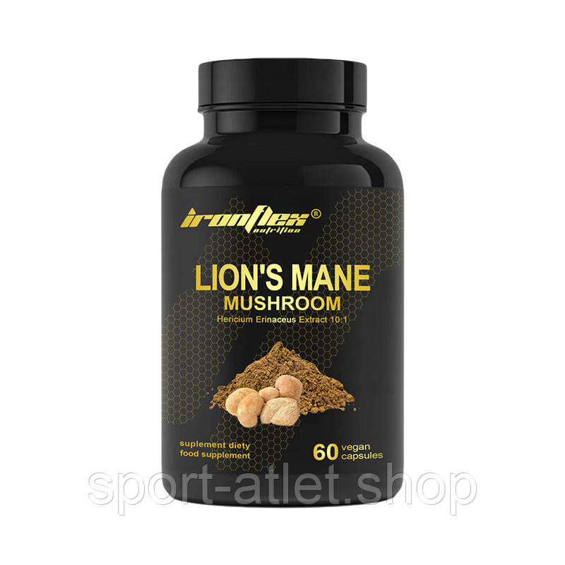 Натуральна добавка IronFlex Lion's Mane Mushroom 500 mg, 60 вегакапсул