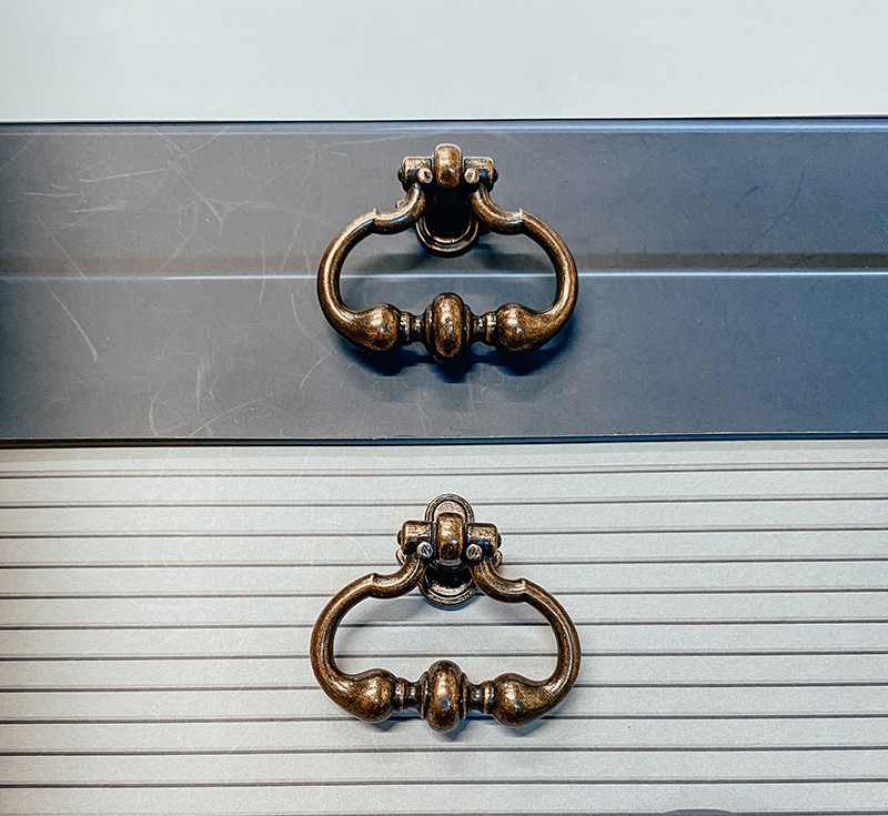 Ручки скоба та кільце Traditional сучасна класика в античній бронзі 