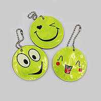 Брелки светоотражающие "Смайл" 100PCS без/этик