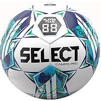 Мяч футбольный FB Campo PRO v23 Select 387456-931-4 бело-зеленый № 4, Lala.in.ua
