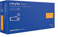 Перчатки нитриловые Mercator Medical Nitrylex Basic XS Синие 100 шт (00-00000029) ON, код: 8246344