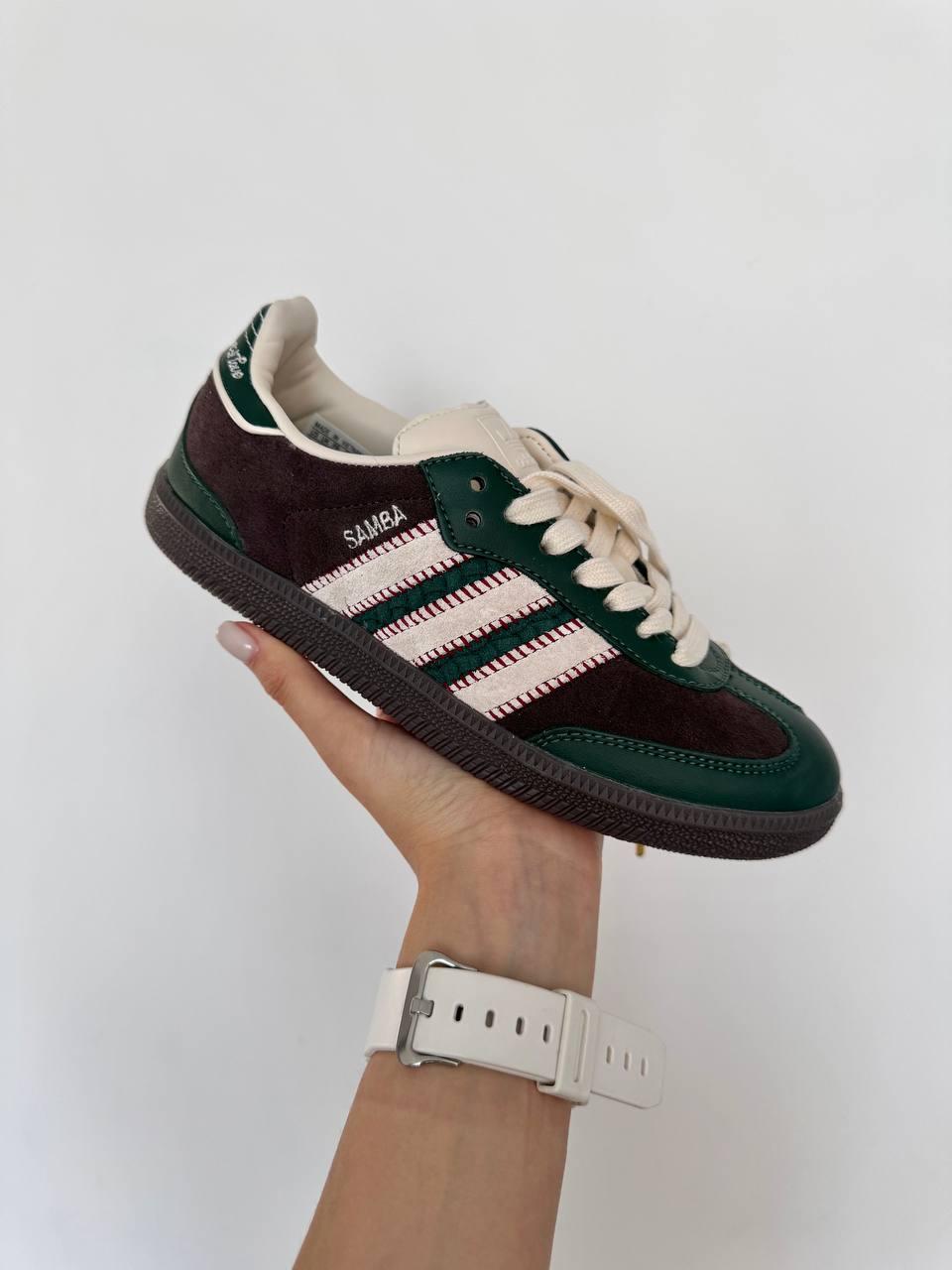 Кросівки чоловічі коричневі Adidas Samba x NOTITLE GREEN / BROWN (16276), фото 1