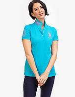 Жіноча футболка поло U.S. Polo Assn. PRINTED POLO SHIRT XS блакитна