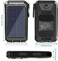 Портативное зарядное устройство Solar Chargeri Солнечный PowerBank (10 000 mAh) Зарядка Power Bank