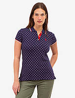 Женская футболка поло U.S. Polo Assn. DOT FLOWER PRINT TIPPED XS синяя