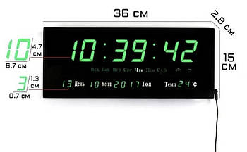 Цифровий настінний годинник VST 3615 Led, GREEN (24)