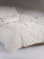 Постельное ранфорс евро элитное Турецкие постельные комплекты брендовые Вареный хлопок натуральный белая точка