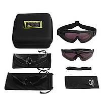 Захисні тактичні окуляри та маска Oakley 2 в 1 Si Ballistic M Frame black faraon