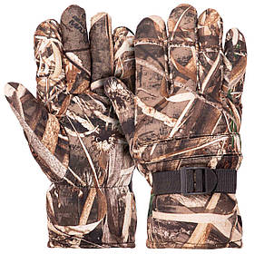 Рукавички для полювання та риболовлі теплі з закритими пальцями Zelart BC-9222 розмір універсальний Камуфляж Ліс
