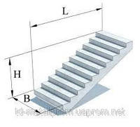 Лестничные маршы железобетонные 2ЛМФ 42-12-18.5 марши и площадки ЖБИ, ГОСТ, супер цена, размеры.